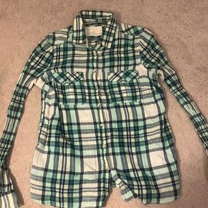 Sonoma mint green plaid button-up shirt